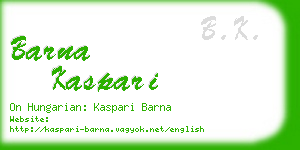 barna kaspari business card